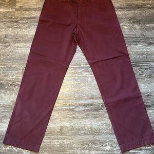 Brooks Brothers Milano maroon cotton chinos - Versatile Straight-Leg Pants 35*32